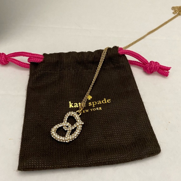 Rare Kate Spade Salted Pretzel Pendant Necklace - Picture 3 of 4